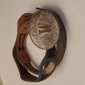 Gray Belt with 2-tone "W" Buckle